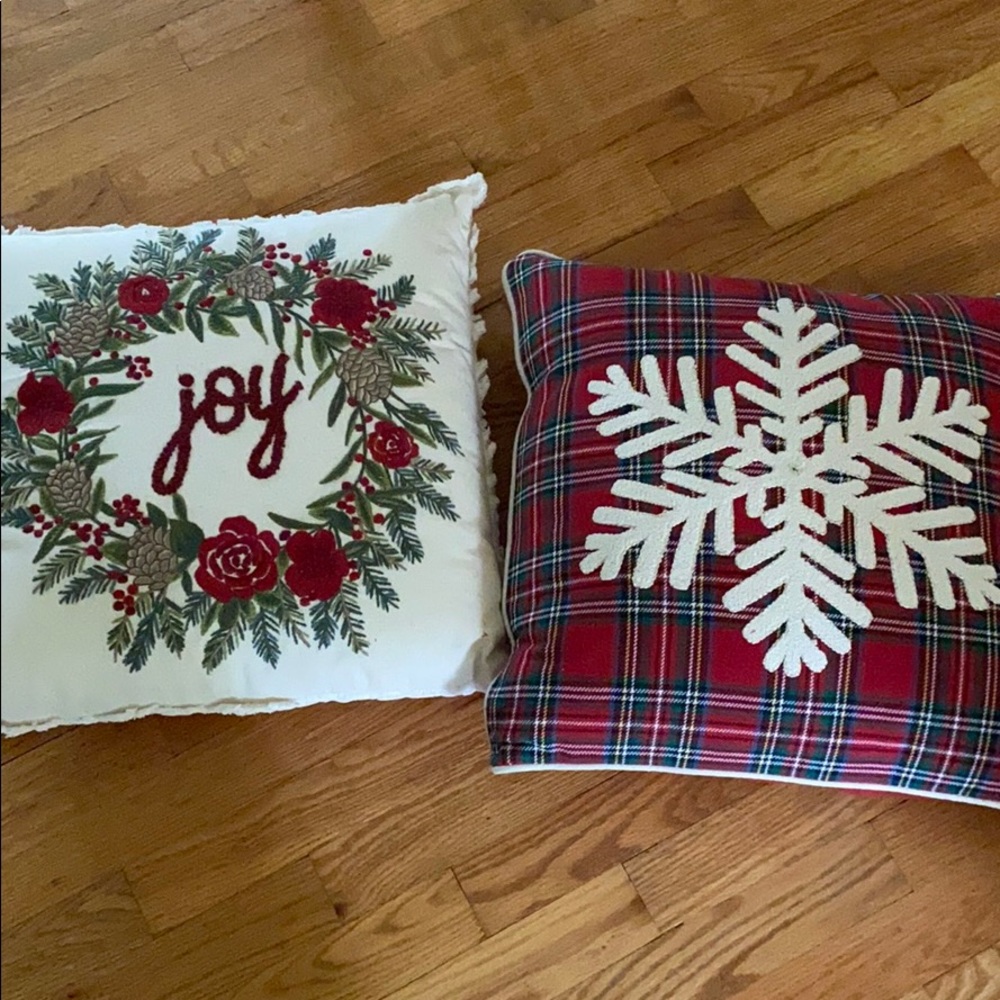 Pier 1 Christmas throw pillows